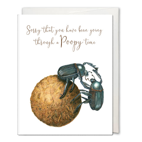 Dung Beetle Greeting Card - Poopy Time