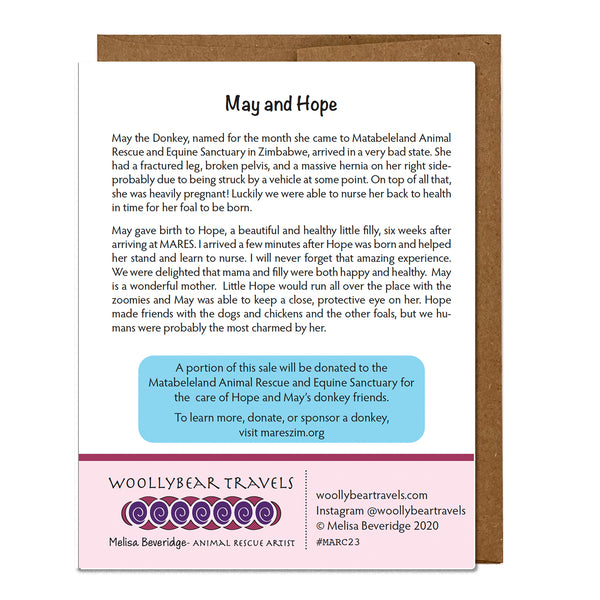 NEW Donkey Notecard - May and Hope