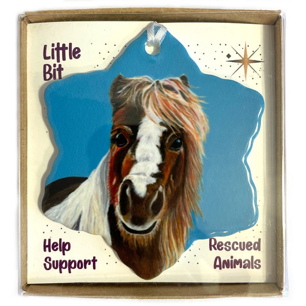 Mini Horse Porcelain Holiday Ornament - Little Bit