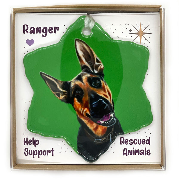 German Shepherd Porcelain Holiday Ornament – Ranger