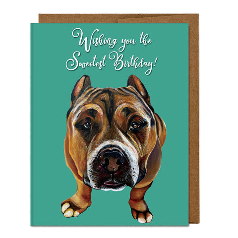 Pitbull Greeting Card – Birthday – Sweetest