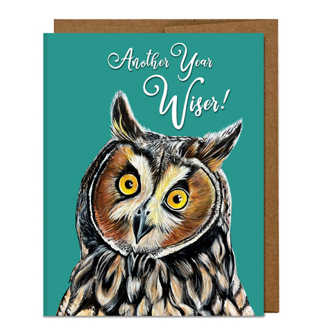 Owl Greeting Card – Birthday Wiser