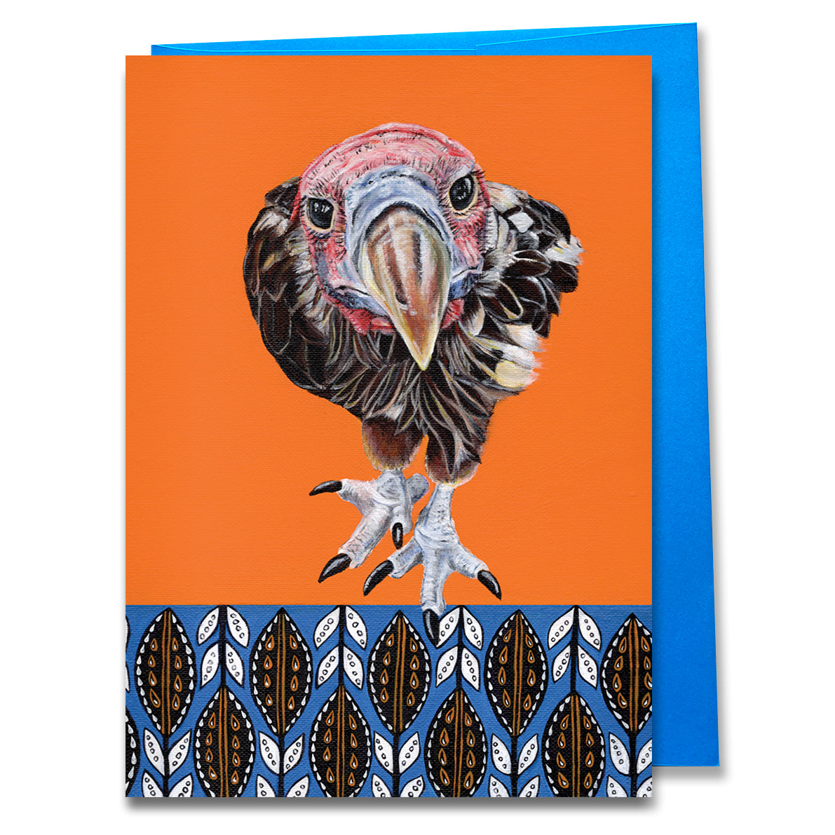 African Animal Greeting Card - Terry the Vulture