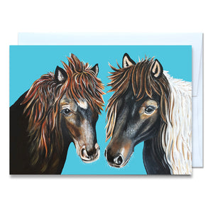 Miniature Horses Greeting Card -Felicity and Wildfire