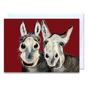 Donkey Friends Greeting Card - Henry and Gracie