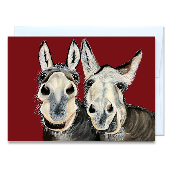 Donkey Friends Greeting Card - Henry and Gracie