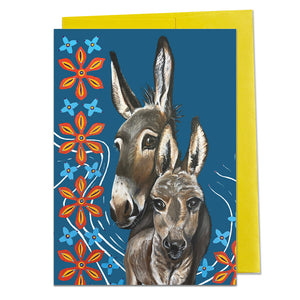 Donkey Mama and Baby Greeting Card -Hope and May