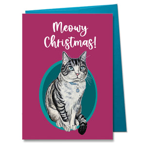 Meowy Christmas Holiday Card - Baloo