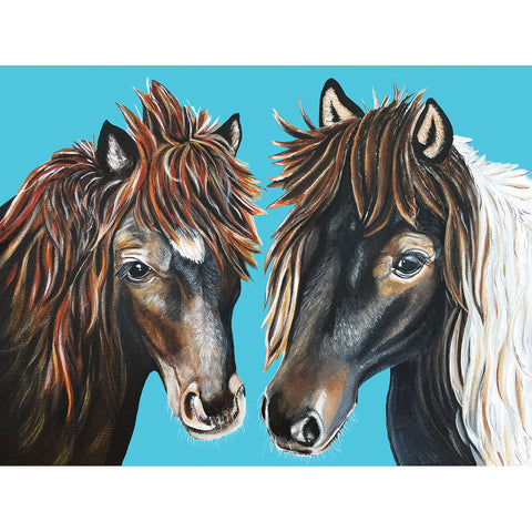 Miniature Horses Painting – Original Artwork  –  Felicity and Wildfire