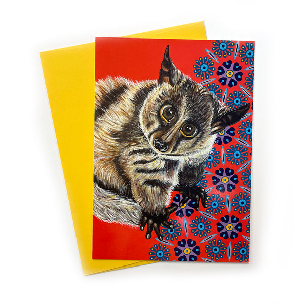 African Animal Greeting Card - Gizmo the Bushbaby