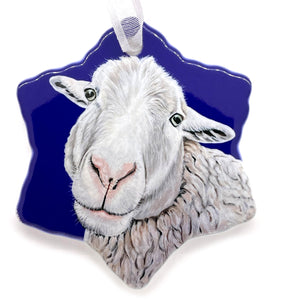 Sheep Porcelain Holiday Ornament – Mandy