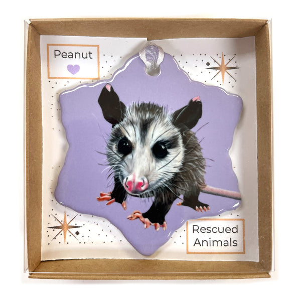 Opossum Porcelain Holiday Ornament – Peanut