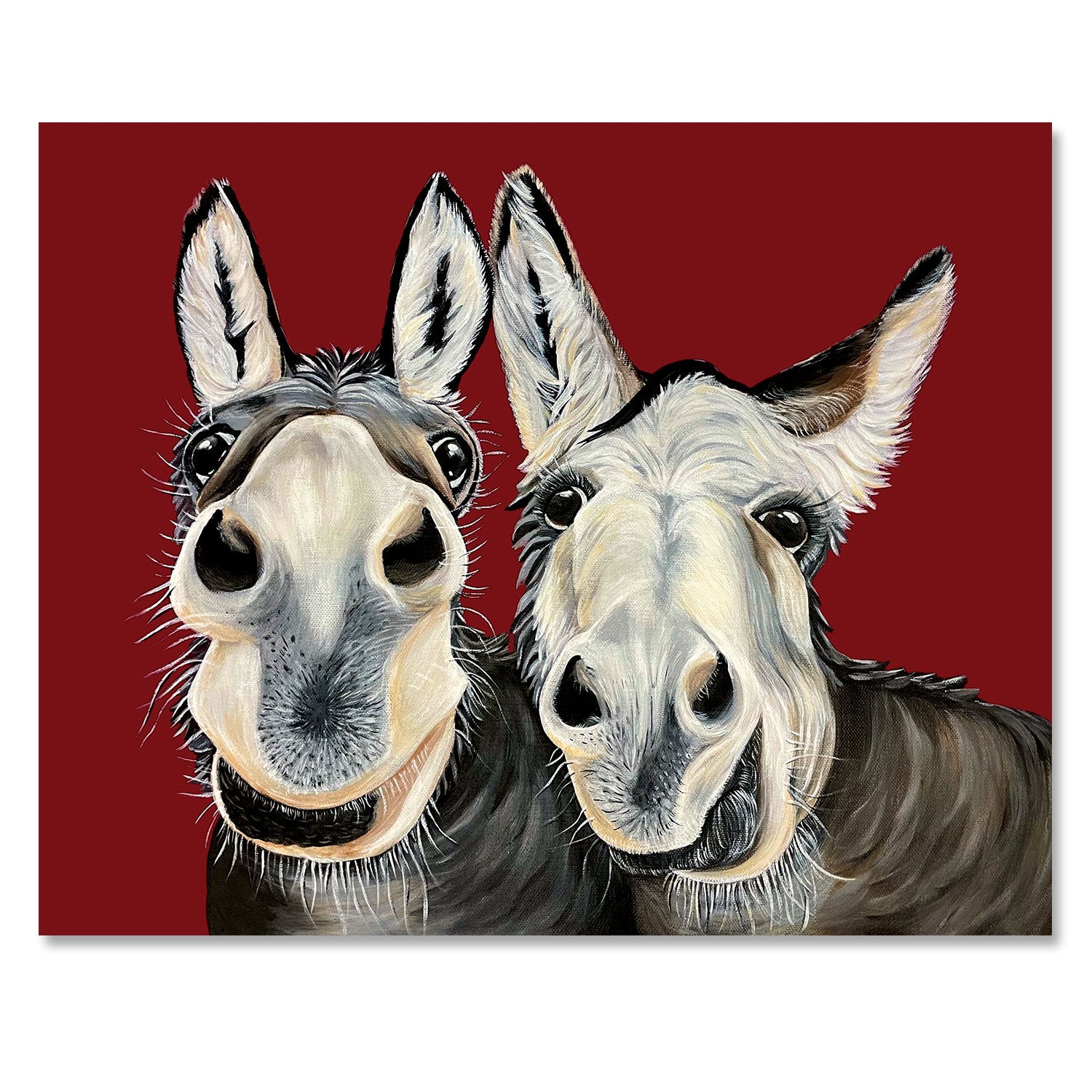 Donkey Friends Fine Art Print - Henry and Gracie