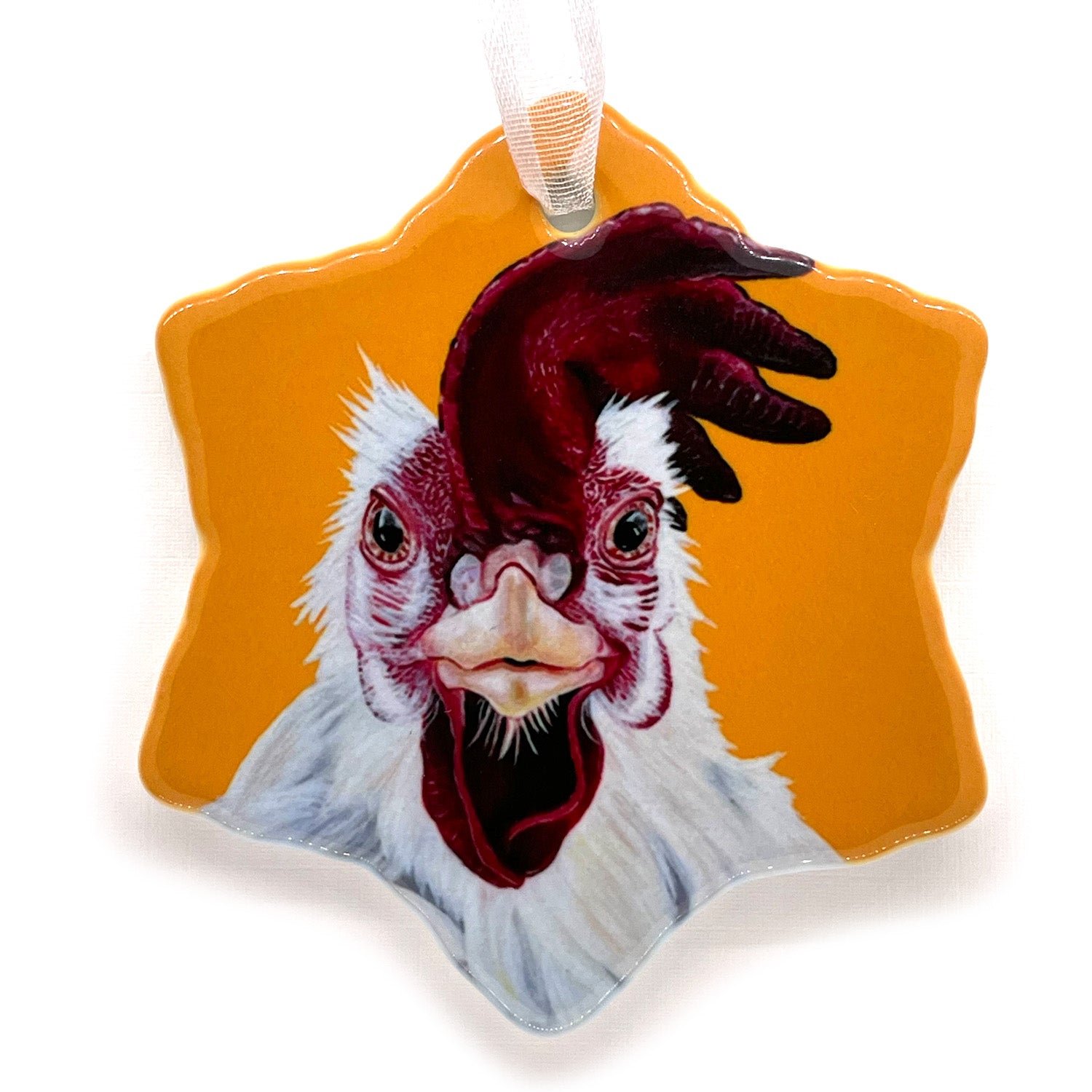 Chicken Porcelain Holiday Ornament – Sunny