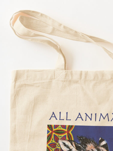 Zebra Cotton Tote Bag - All Animals Deserve Love - Zimmi