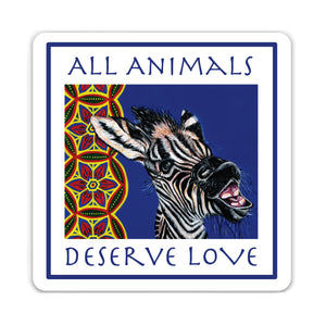 Zebra Sticker - All Animals Deserve Love